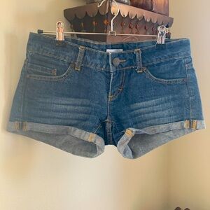 O’NEILL JUNIOR‎ 5 POCKET 100% COTTON JEAN SHORTS CUFFED HEM SIZE 1